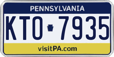 PA license plate KTO7935