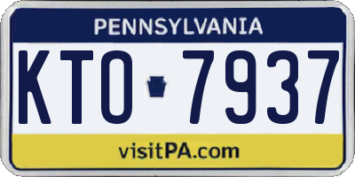 PA license plate KTO7937