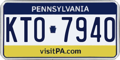PA license plate KTO7940