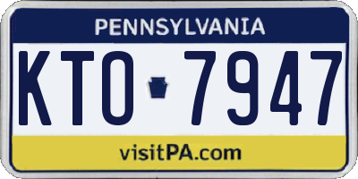 PA license plate KTO7947