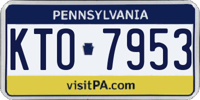 PA license plate KTO7953