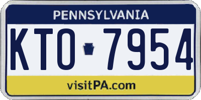 PA license plate KTO7954