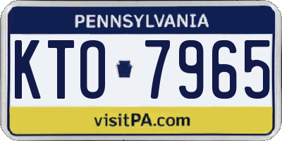 PA license plate KTO7965