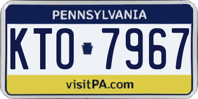 PA license plate KTO7967