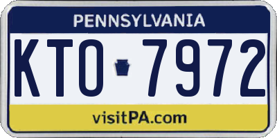 PA license plate KTO7972