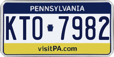 PA license plate KTO7982