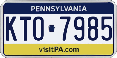 PA license plate KTO7985