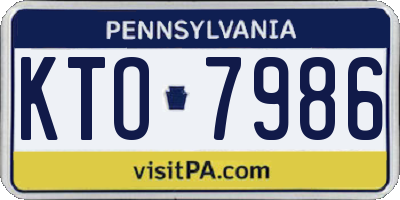 PA license plate KTO7986