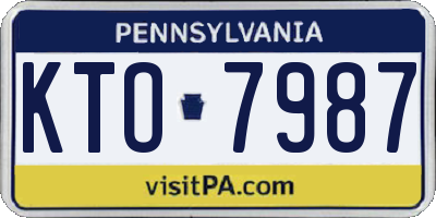 PA license plate KTO7987