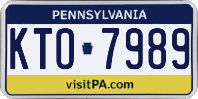 PA license plate KTO7989