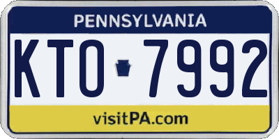 PA license plate KTO7992