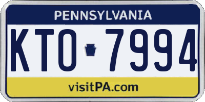PA license plate KTO7994