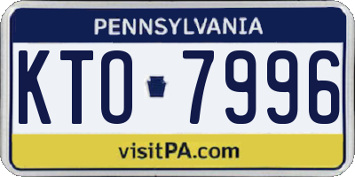 PA license plate KTO7996