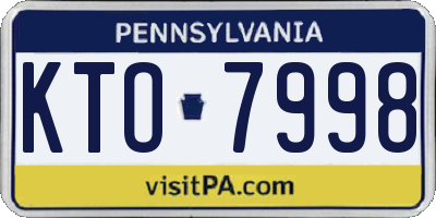 PA license plate KTO7998