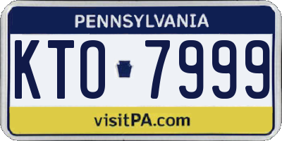 PA license plate KTO7999