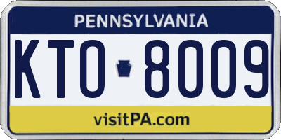 PA license plate KTO8009
