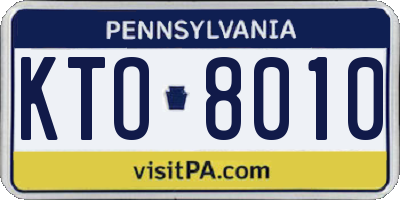 PA license plate KTO8010