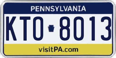 PA license plate KTO8013