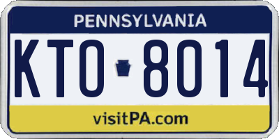 PA license plate KTO8014