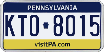 PA license plate KTO8015