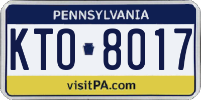 PA license plate KTO8017