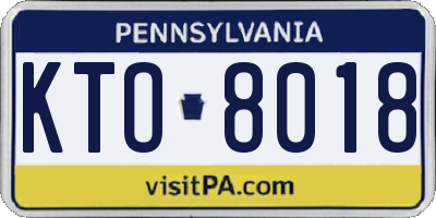 PA license plate KTO8018
