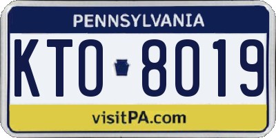 PA license plate KTO8019