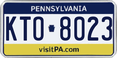 PA license plate KTO8023