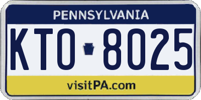 PA license plate KTO8025