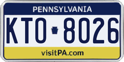 PA license plate KTO8026