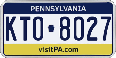 PA license plate KTO8027