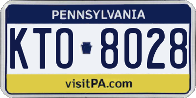 PA license plate KTO8028