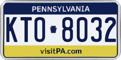 PA license plate KTO8032