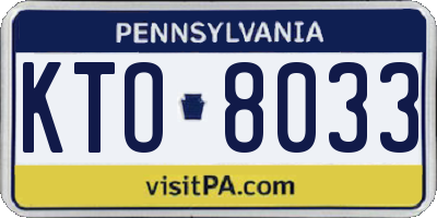PA license plate KTO8033