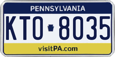 PA license plate KTO8035