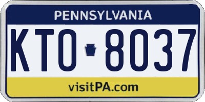 PA license plate KTO8037