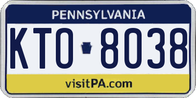 PA license plate KTO8038