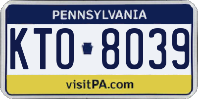 PA license plate KTO8039