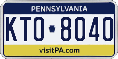 PA license plate KTO8040