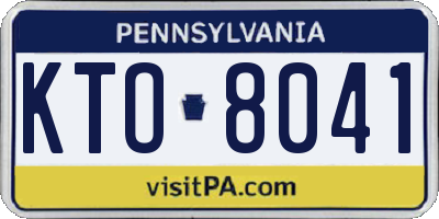 PA license plate KTO8041