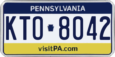 PA license plate KTO8042