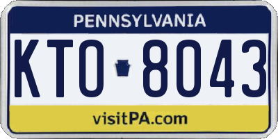 PA license plate KTO8043