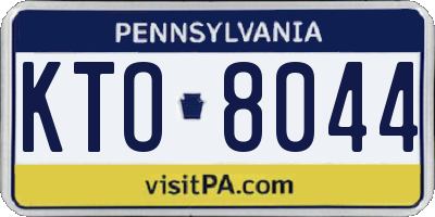PA license plate KTO8044