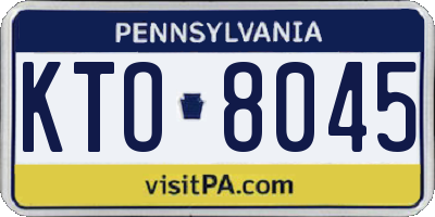 PA license plate KTO8045