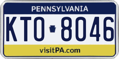 PA license plate KTO8046