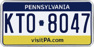 PA license plate KTO8047