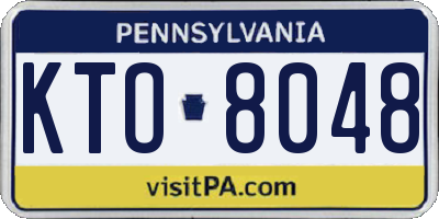 PA license plate KTO8048