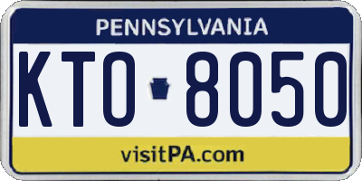 PA license plate KTO8050
