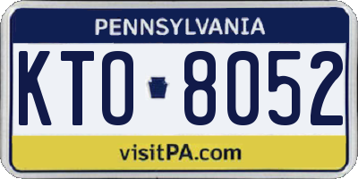 PA license plate KTO8052