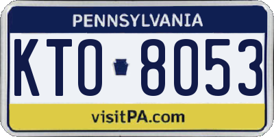 PA license plate KTO8053